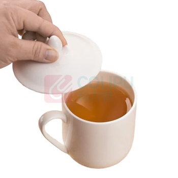 君默 陶瓷茶杯带盖杯 二号有纹介杯 280ml