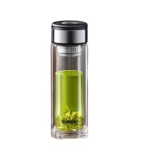 苏泊尔 SUPOR 双层玻璃杯 KCG40BR10 400ml (行砚黑)