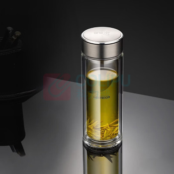 希诺 HEENOOR 双层玻璃杯商务泡茶杯 XN-9102 360ml