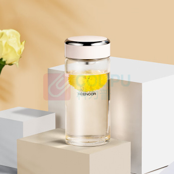 希诺 HEENOOR 单层高颜值花茶玻璃杯 XN-9061 430ML