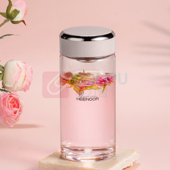 希诺 HEENOOR 单层高颜值花茶玻璃杯 XN-9061 430ML