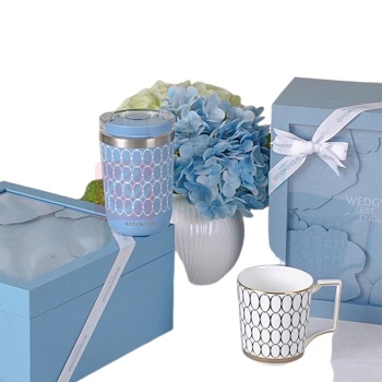 WEDGWOOD 金粉年华随行杯+马克杯+玫瑰花礼盒 1087657+5C107408599
