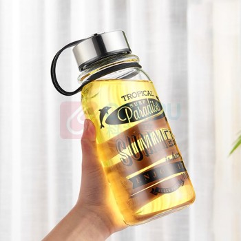 天喜 TIANXI 玻璃杯 TBL232-1000 1000ML  大容量茶水分离杯便携带杯套滤网提手