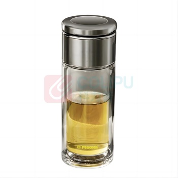 孔雀 茶水分离玻璃杯 PCB-B03(S) 300ml (钢本色)