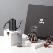 英雄 HERO 专业版手冲咖啡壶家用煮滴滤式咖啡壶磨豆机手冲壶套装 专业版Pctg (颜色随机)