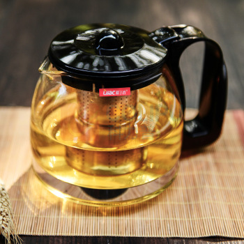 紫丁香 小丹莉玻璃茶具套装 六件套 一壶四杯一茶盘 (黑色)