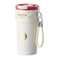 COSTA 咖世家乐享双饮咖啡杯 JTL-2002K-H 红金 亮黑 颜色随机