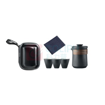 苏泊尔 SUPOR 茶具6件套 TK23024E (玄墨) 1壶+3杯+茶巾+便携包