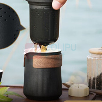 苏泊尔 SUPOR 茶具6件套 TK23024E (玄墨) 1壶+3杯+茶巾+便携包