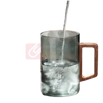 格远 耳型木纹把手茶杯 500ML 13.8*8CM