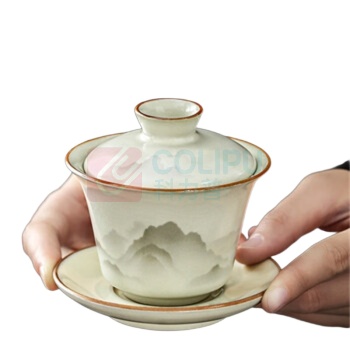 祥业 汝窑茶具 山海雾境盖碗9件套