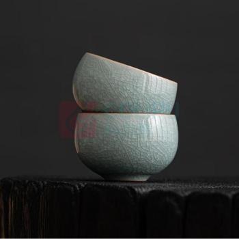 苏氏陶瓷 SUSHI CERAMICS 汝窑冰花釉禅悟杯 J0673 110ml 2个/套
