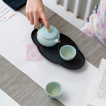 万仟堂 EDENUS 茶具套装 云起·随手礼 1壶2杯1盘 (颜色随机)