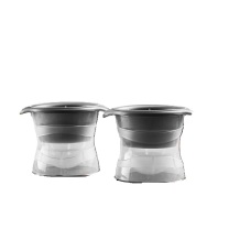 尚烤佳 冰球带盖冰块模具 HB-048 冰球直径6cm 两个装 (灰色)
