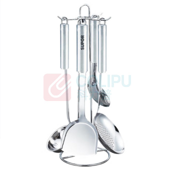 苏泊尔 SUPOR 铲勺套装不锈钢五件套 T1412Q 中式铲350*95mm 大汤勺375*90mm 大漏勺352*120mm汤 饭勺350*95mm铲勺架352*120mm