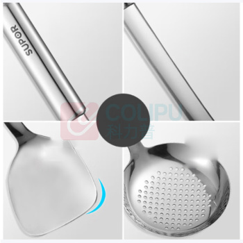 苏泊尔 SUPOR 铲勺套装不锈钢五件套 T1412Q 中式铲350*95mm 大汤勺375*90mm 大漏勺352*120mm汤 饭勺350*95mm铲勺架352*120mm