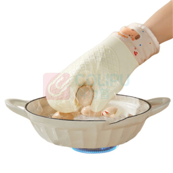 双枪 烘焙手套 耐温硅胶+实心棉 加厚耐高温300度