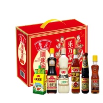 鲁花 调味品礼盒 中国味至同全畅享A款 海鲜蚝油468+糯米白醋500ml+烹调料酒500ml+g+芝麻香油180ml+黄豆酱316g+特级金标生抽500ml