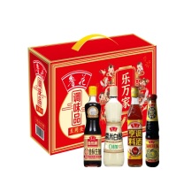 鲁花 调味品礼盒 中国味至同全畅享C款 海鲜蚝油468g+特级金标生抽500ml+糯米白醋500ml+烹调料酒500ml
