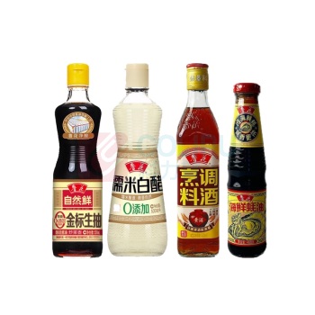 鲁花 调味品礼盒 中国味至同全畅享C款 海鲜蚝油468g+特级金标生抽500ml+糯米白醋500ml+烹调料酒500ml
