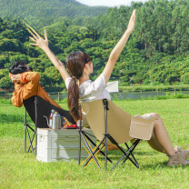 Jeep 扶手月亮椅 68*43*43cm (卡其色)