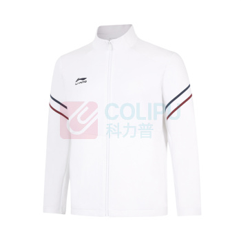 李宁 LI-NING 男款开衫无帽卫衣 AWDW469-5 XXL (白)