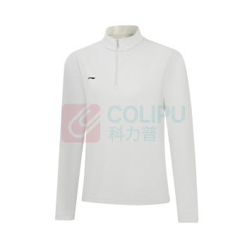 李宁 LI-NING 女半拉链长袖T恤 ATLW338-4 M (川石灰)