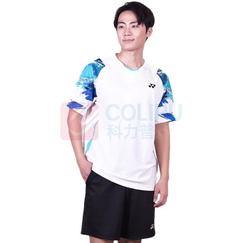 尤尼克斯 YONEX 羽毛球服运动短袖短裤套装男 1103025BCR XL/O (白色)