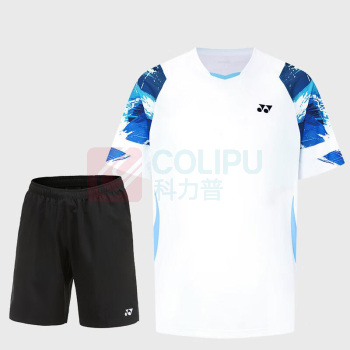 尤尼克斯 YONEX 羽毛球服运动短袖短裤套装男 1103025BCR XL/O (白色)