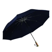 安赛瑞 自动雨伞 710786 十股三折 打开直径120cm 高度72cm 收缩尺寸6*36.5cm (藏青纹理) 碰击布 伞架:碳纤维 手柄材质:ABS