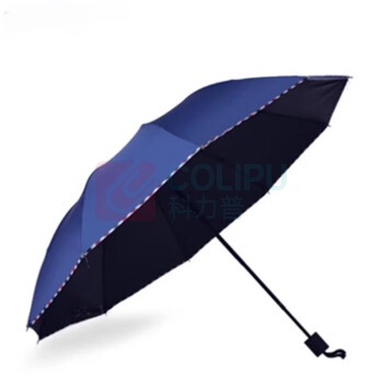 融银之汇 黑胶防晒伞三折伞折叠晴雨伞 十骨 (蓝色、绿色、棕色随机发货)