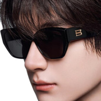 暴龙 眼镜潮流猫眼显脸小太阳镜女款偏光墨镜 BL3209C10 (亮黑色)