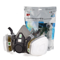 3M 防尘化工农药活性炭 防毒面具套装 620E (6200面具+6001滤盒) 