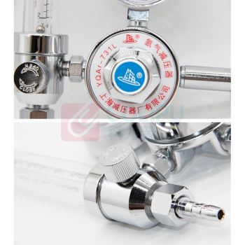 上减 氩气减压器 YQ(AR)-731L 0-25MPA 0-5L-min 0.1L-min 带第三方合格证明 (主体灰色) 公称流量25L-min 母体螺纹M20*1.5 工作温度 -40℃至75℃