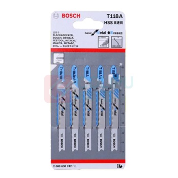 博世 BOSCH 曲线锯条 金属切割基础型 T118A (5支装) 2608631013