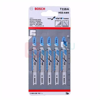 博世 BOSCH 曲线锯条 金属切割基础型 T118A (5支装) 2608631013