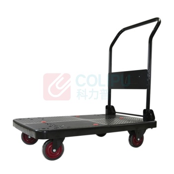 君宏 单层300公斤橡胶轮折叠扶手推车 JH300-DX-BK 900*600*890MM 承重:300kg (黑色) (不含运费)