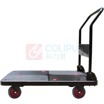 君宏 单层300公斤橡胶轮折叠扶手推车 JH300-DX-BK 900*600*890MM 承重:300kg (黑色) (不含运费)
