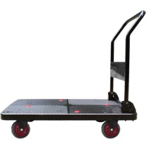 君宏 单层150公斤橡胶轮折叠扶手推车 JH150-DX-BK 720*480*860MM 承重:150KG (黑色)