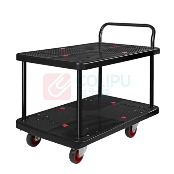 君宏 300公斤双层单扶手推车 JH300P-T2-BK 900*600*910MM 承重300KG (黑色)