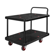 君宏 300公斤双层单扶手推车 JH300P-T2-BK 900*600*910MM 承重300KG (黑色)