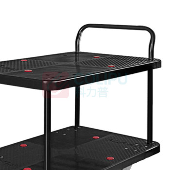 君宏 300公斤双层单扶手推车 JH300P-T2-BK 900*600*910MM 承重300KG (黑色)
