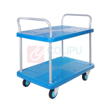 连和 双层双把手超静手推车 PLA300Y-T2-D 900*600*910MM 铁支架天然橡胶轮 承重:300KG(承重300kg)