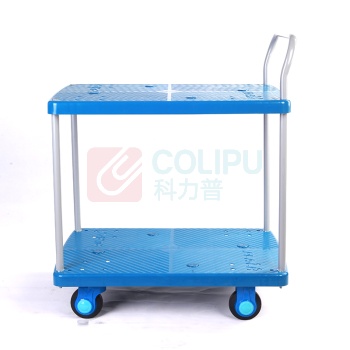 连和 双层单把手超静手推车 PLA150Y-T2 720*480*890MM 尼龙支架天然橡胶轮 承重:150KG