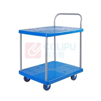 连和 双层单把手超静手推车 PLA150Y-T2 720*480*890MM 尼龙支架天然橡胶轮 承重:150KG