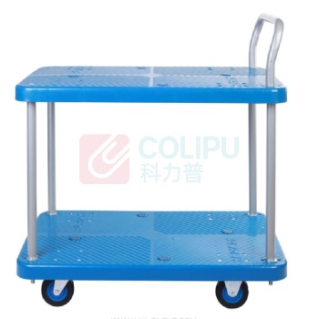 连和 双层单把手超静手推车 PLA150Y-T2 720*480*890MM 尼龙支架天然橡胶轮 承重:150KG