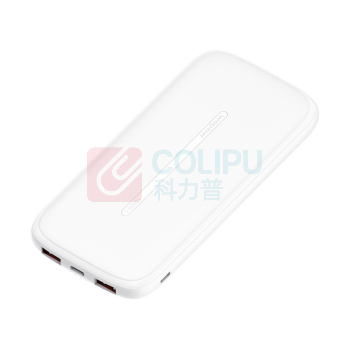 沃品 充电宝移动电源可定制 双USB输出超薄小巧 白色 10000mAh L07 