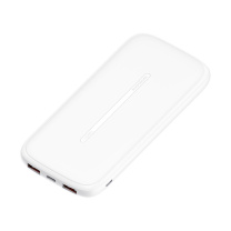 沃品 充电宝移动电源可定制 双USB输出超薄小巧 白色 10000mAh L07 