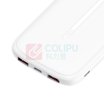 沃品 充电宝移动电源可定制 双USB输出超薄小巧 白色 10000mAh L07 