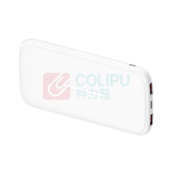 沃品 充电宝移动电源可定制 双USB输出超薄小巧 白色 10000mAh L07 